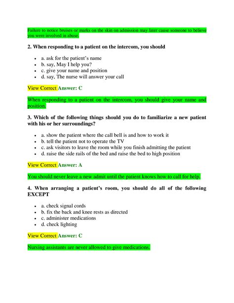 cna questions and answers pdf